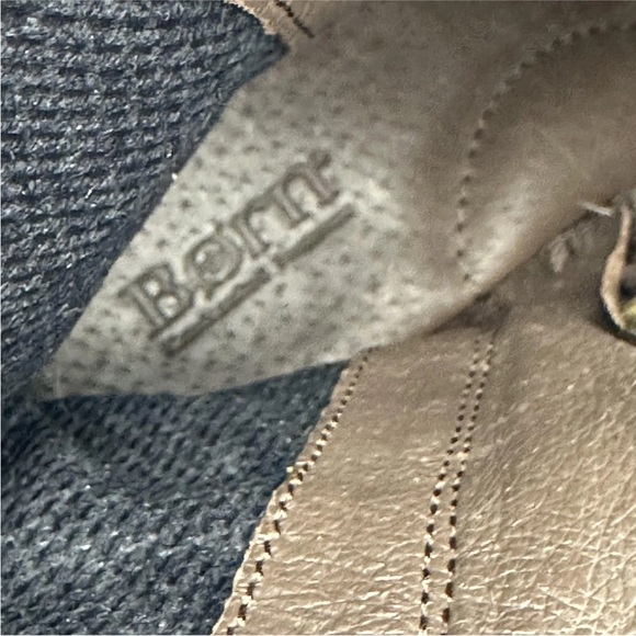 Born Boots Womens Size 7 Brown Leather Wedge Biker Mid Calf Buckle Zip F59106 - Picture 13 of 14